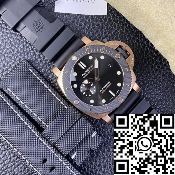 11 18 ea0c0b92 e80c 4f01 80f1 86e82b8fab6f SBF Panerai Submersible PAM01070 1:1 Best Edition VS Factory Μαύρο καντράν