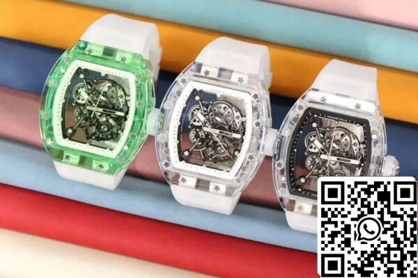 11 20 52501392 3693 4c5d a581 5b8c4893a27f Replica Richard Mille RM055 Best 1:1 Edition RM Factory Green Skeleton Dial