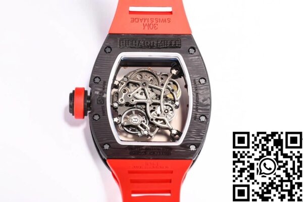 11 22 d2c23de1 289e 4212 9618 6bebd740552e Richard Mille RM055 NTPT 1:1 Best Edition BBR Factory Carbon Fiber Red Strap