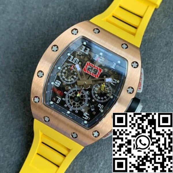 11 47 1b85e1b5 e9c3 448d 9796 453c72df593f Richard Mille RM011 1:1 Best Edition KV Factory Rose Gold Rubber Strap