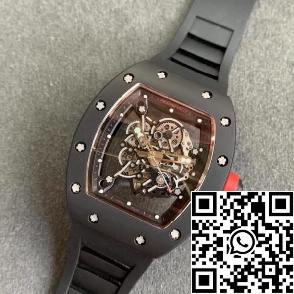 11 58 4f29f1d3 6023 4b13 814f 9f4f02a7b360 Richard Mille RM055 1:1 Best Edition KV Factory V2 Keraaminen musta hihna