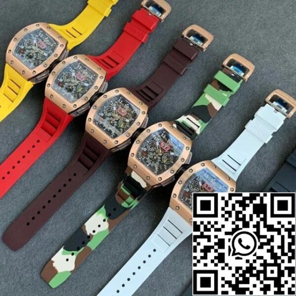 12 10 4673d07b 352f 4c7f 92c9 c5a90afc28b5 Richard Mille RM011 1:1 Best Edition KV Factory Rose Gold Rubber Strap