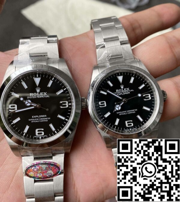 12 3 fc298a7f 3551 4af5 911a e6997005d369 skalowany Rolex Explorer M214270-0003 39MM 1:1 Najlepsza Edycja Czysta Fabrycznie Czarna Tarcza