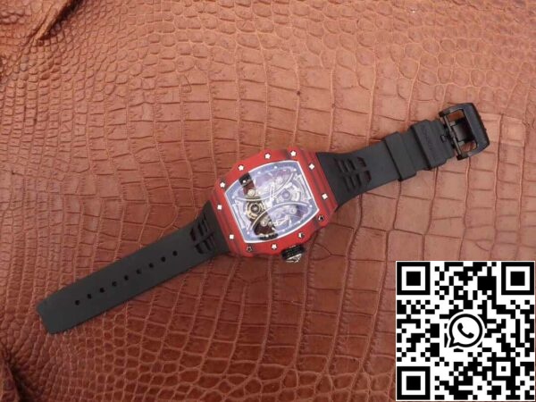 12 50 Richard Mille RM53-01 1:1 Best Edition KV Factory TPT Carbon Fibre Черный ремешок