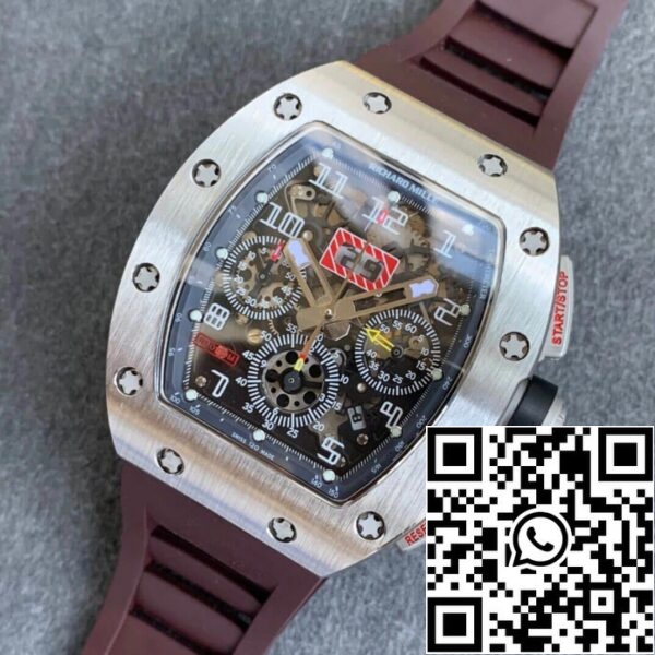 12 56 61cc29a8 5a96 4692 8acc 63dc985da6d7 Richard Mille RM11 1:1 Best Edition KV Factory Titanium Brown Strap barna szíj