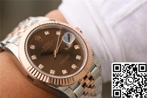 12 72 Rolex Datejust M126331-0004 1:1 Beste Editie EW Fabriek Bruine Wijzerplaat