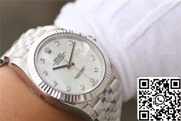 12 73 Rolex Datejust M126334-0020 1:1 Beste Editie EW Fabrieks Moeder-van-Parel Wijzerplaat