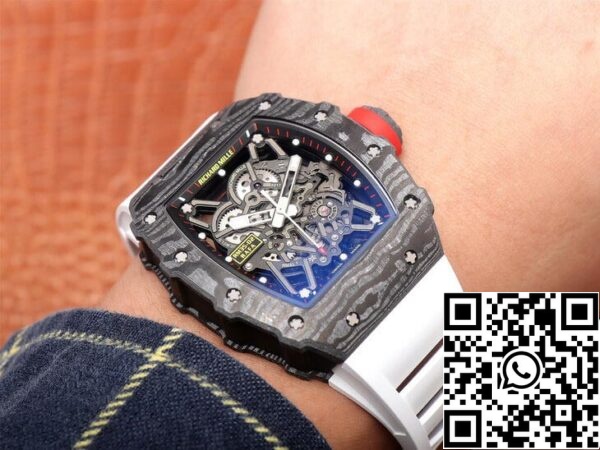 12 8 Richard Mille RM35-02 1:1 Best Edition ZF Factory Valkoinen kumiranneke