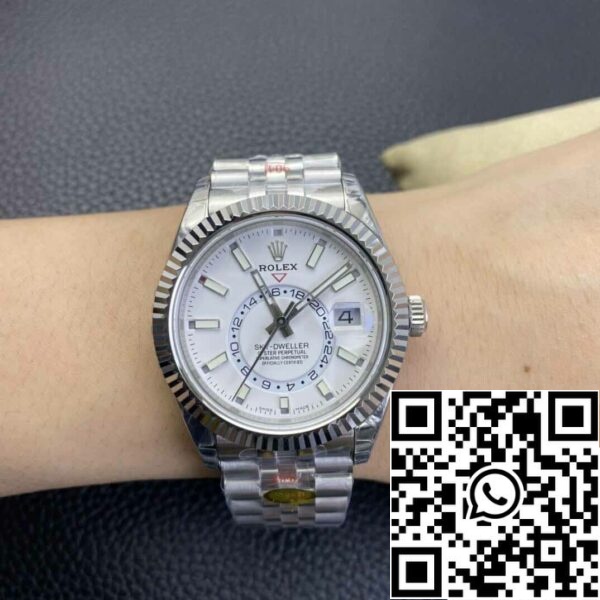 13 1 0866ddbc 6113 4cf2 a94b f9bb2d2f8808 Rolex Sky Dweller M326934-0002 1:1 Best Edition Noob Factory V2 Quadrante Bianco