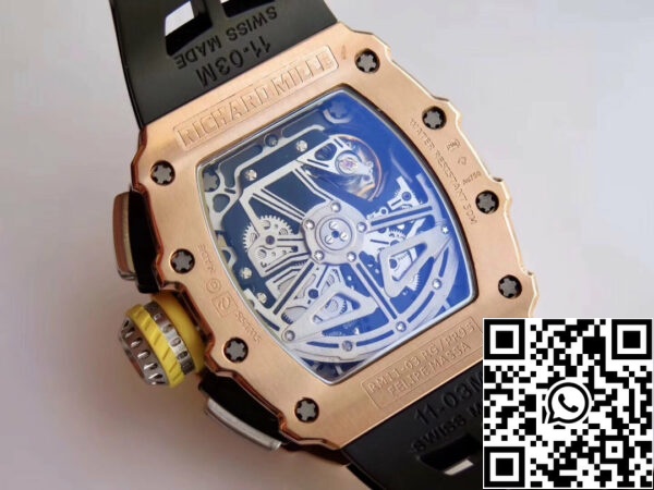 1566059217 722450452 7 Richard Mille RM11-03 Rose gold 1:1 Best Edition KV KU+ Factory Black Strap