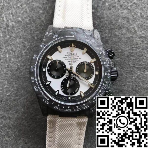 18 140f919b f626 40b3 b92d 1b026eafbe55 Rolex Daytona Cosmograph Hiilikuitu Diw Räätälöity versio 1:1 Best Edition Noob Factory White Dial