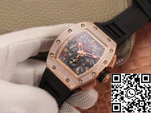 2 100 957ad517 34be 4cc9 ba38 775100e4e1a2 Richard Mille RM011 RG/5423 1:1 Best Edition KV Factory Rose Gold Diamond Swiss Movement