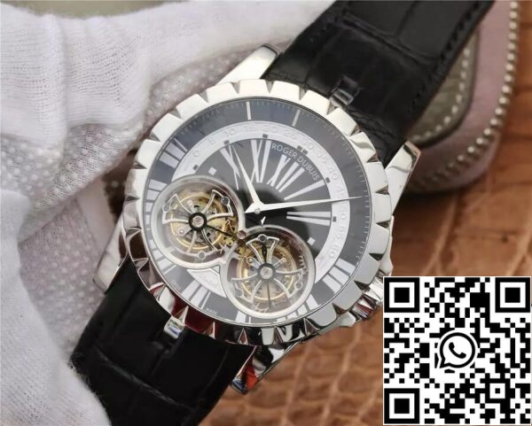 2 101 8a78f31e 11e2 4824 bb1b c0752a99b1d4 Roger Dubuis Excalibur RDDBEX0291 1:1 Best Edition JB Factory Tourbillon Weißes Gehäuse Schwarzes Zifferblatt