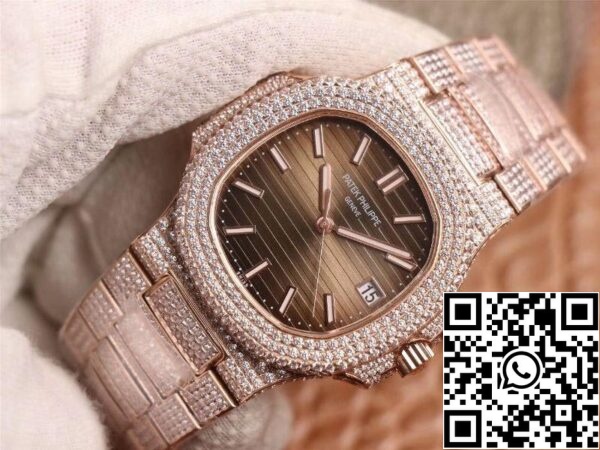 2 106 a7c0ea48 58ee 4b66 af83 c33c1bdde733 Patek Philippe Nautilus 5719-10G rózsaarany gyémánt 1:1 Best Edition R8 gyári grádiens barna számlap svájci Cal.324 S C