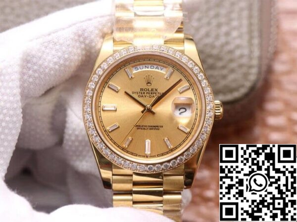 2 10 1641d50d 8177 4384 a2a3 b320efd51f18 Rolex Day Date M228348RBR-0002 1:1 Best Edition EW Fabriek Champagne Wijzerplaat