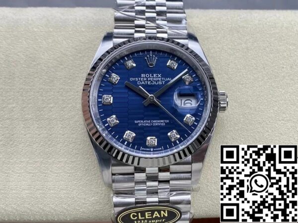 2 11 Rolex Datejust M126234-0057 36MM 1:1 Best Edition Clean Factory Blue Dial Puhdas tehdas sininen Dial