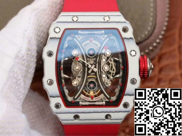 2 110 ecb5ada9 e7d3 44dc 8840 0da9b1ed2db9 Richard Mille RM53-01 1:1 Best Edition KV Factory TPT Fibra di carbonio Cinturino rosso