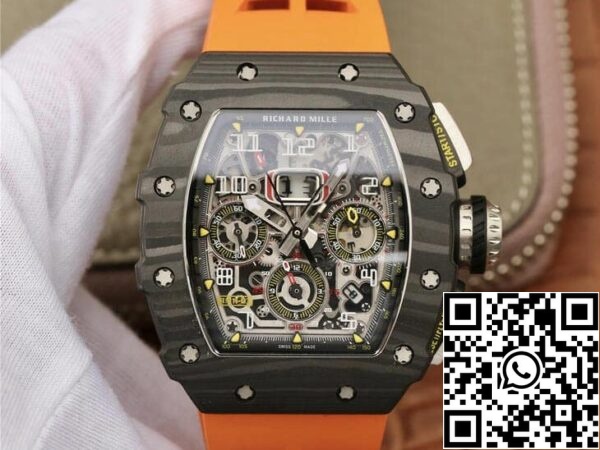 2 113 99f865ea c540 4c4a be2c 732f678f08e8 Richard Mille RM11-03 1:1 Best Edition KV Factory szénszálas narancssárga pántos karóra