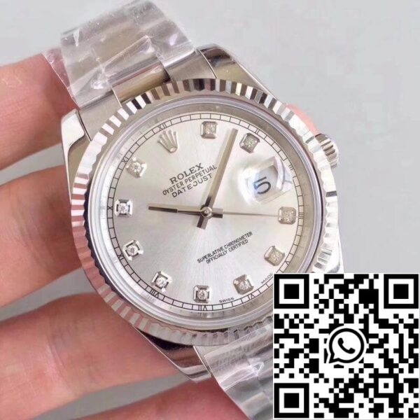 2 116 173c1cf2 b1fb 4643 bc5c c4718c008f05 Rolex Datejust II 116334-0009 EW Factory 1:1 Best Edition Sveitsin ETA2836 Silver Dial Diamond Marker