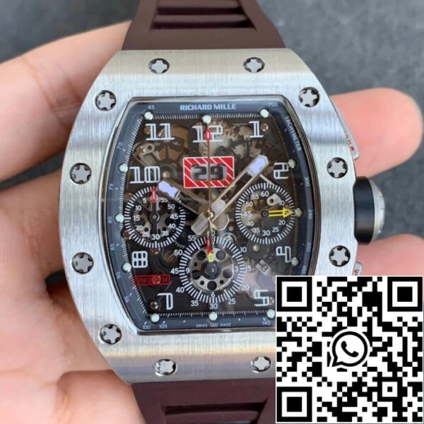 2 117 ad9ac145 ed04 4c00 a9c3 d3db28469f4a Richard Mille RM11 1:1 Best Edition KV Factory Titanium Brown Strap