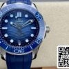 2 11 5857c72e 9dc1 44ac 9831 661f60acbf0e Omega Seamaster Diver 300M 210.32.42.20.03.002 Sommer Blau 1:1 Best Edition VS Factory Kautschukarmband