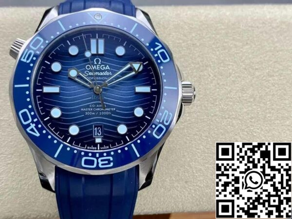 2 11 5857c72e 9dc1 44ac 9831 661f60acbf0e Omega Seamaster Diver 300M 210.32.42.20.03.002 Verano Azul 1:1 Mejor Edición VS Fábrica Correa de caucho