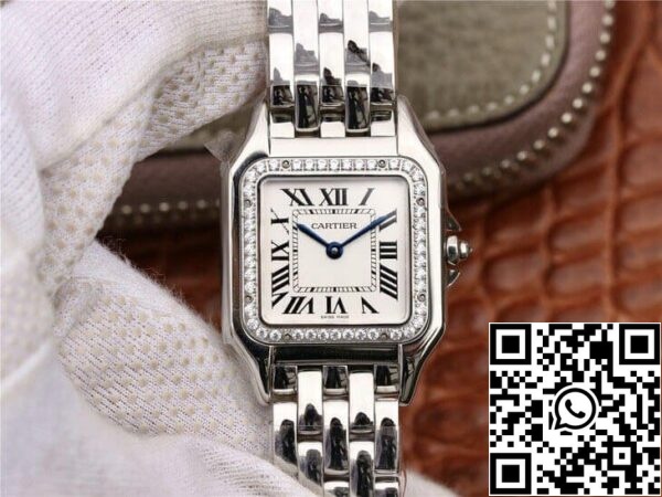 2 123 9187950f 4af3 44fb bf7e 8c8c62e9e68f Panthere De Cartier W4PN0008 1:1 Best Edition GF Factory Diamond Silver Dial