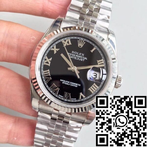 2 125 9a4e725b ab7a 479c 8679 500132209d2f Rolex Datejust 116334 EW Gyári 1:1 Best Edition svájci ETA2836 fekete számlap római jelzéssel