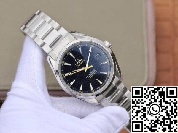 2 129 e1c3fafe ac72 44cc 9d6e 5f3ae490d522 Omega Seamaster Aqua Terra 231.10.42.21.03.004 150M "James Bond" Roestvrij Staal 1:1 Best Edition Roestvrij Staal Armband Zwitserse ETA8500 Blauwe structuur wijzerplaat