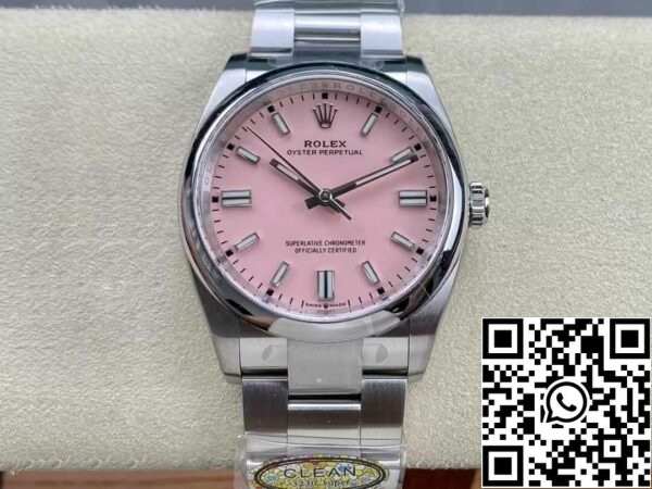 2 12 5b195cfb 81ca 4edc 9f56 b7e3802996a0 Replika Rolex Oyster Perpetual M126000-0008 36MM tiszta gyári rózsaszín számlap