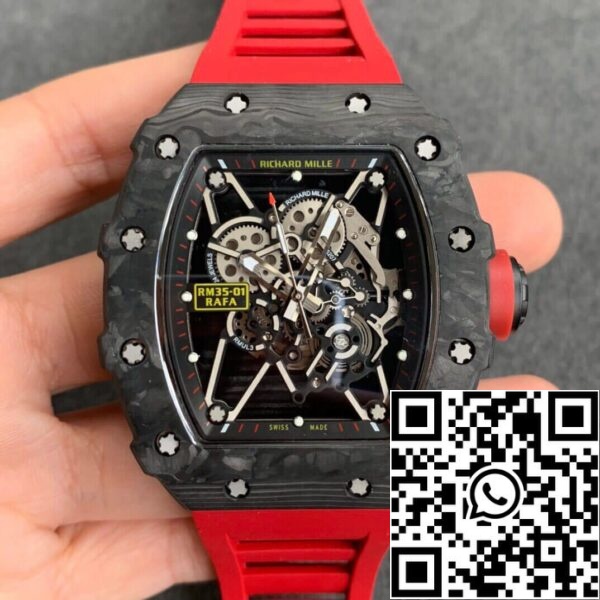 2 137 9d5ac446 1770 43e5 b773 c9583bc99f42 Richard Mille RM35-01 1:1 Best Edition KV Factory Red Strap piros szíj