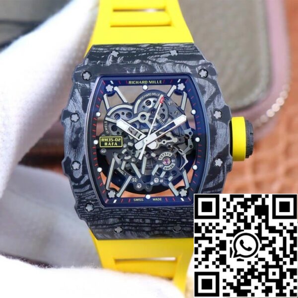 2 14 7c35bce8 6a57 403a b4df 345a43152132 Richard Mille RM35-02 1:1 Best Edition ZF Factory Bracelete em borracha amarela