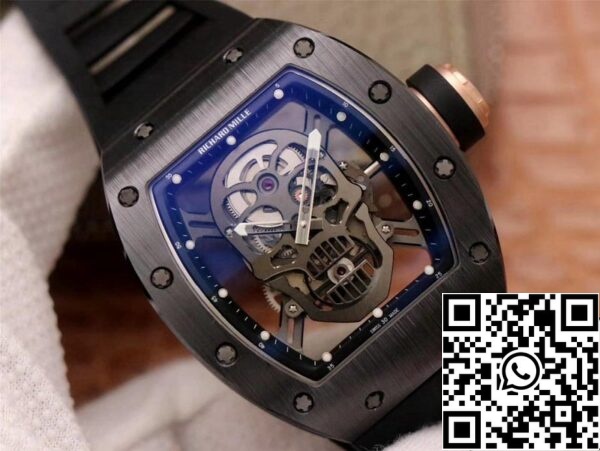 2 14 84b7cc30 84a8 4820 9f2f 9056c9acb341 Richard Mille RM052-01 1:1 Best Edition ZF Factory Schwarz Keramik Grau Totenkopf Zifferblatt Schweizer Uhrwerk