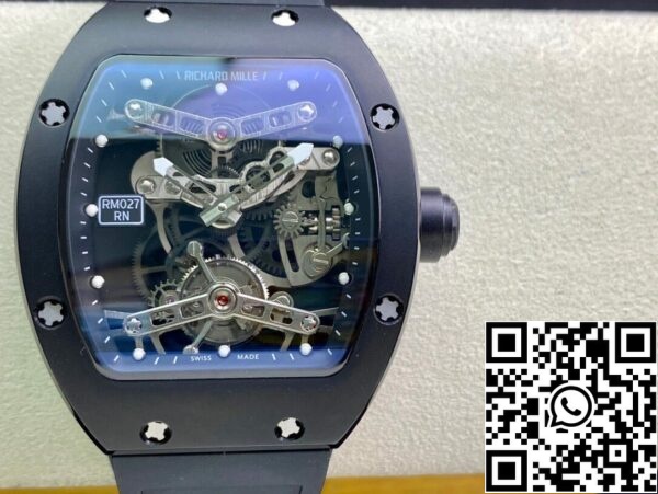 2 152 0a1e1d0d 76b2 4ee4 b0a0 7c3fc75a2e00 Richard Mille RM027 1:1 Best Edition EUR Factory Esfera negra transparente