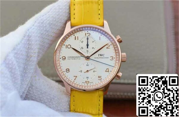 2 155 e79419de ea07 432e 9c4f 865c8633de3e IWC Portuguese ZF Factory 1:1 Best Edition Yellow Strap