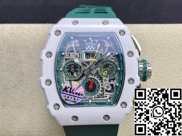 2 157 4054ceae 37f7 4437 8ab0 e5edd8d083d7 Richard Mille RM011-03 1:1 Best Edition KV Cinturino verde di fabbrica