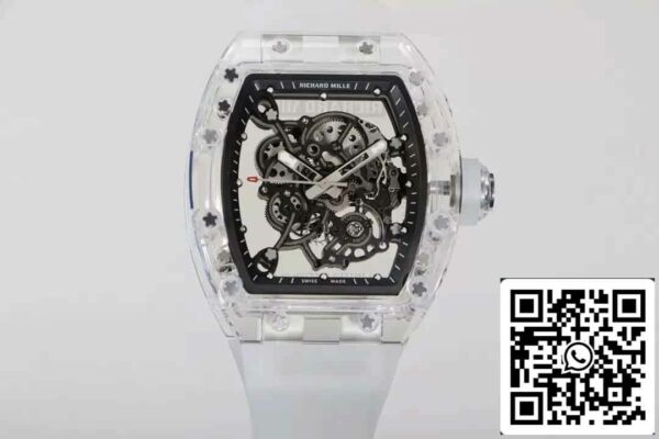 2 15 817af2a5 b902 4039 8662 da28a7c8f6e8 Replica Richard Mille RM055 Best Edition RM Factory átlátszó csontvázas számlapja