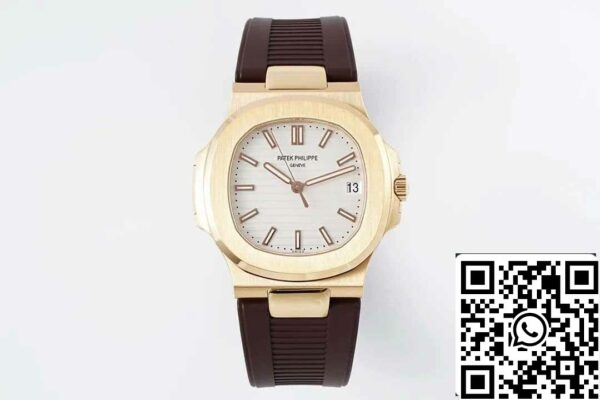 2 15 95465765 5e07 4220 ab8a b91d36e321f9 Patek Philippe Nautilus 5711 1:1 Best Edition PPF Factory Cinturino in gomma marrone