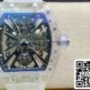 2 15 b8022d89 5d19 438d b2d2 3cc33819867e Richard Mille RM12-01 1:1 Best Edition RM Factory Tourbillon átlátszó változat fehér szíjjal