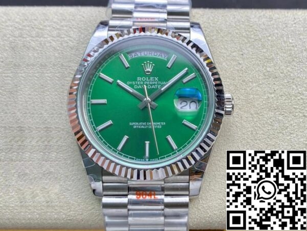 2 16 Rolex Day Date 40MM 1:1 Best Edition GM Factory vihreä Dial