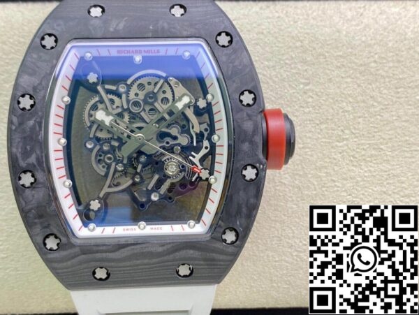 2 163 f0375a73 4817 4ca9 9a28 26d87ad143ac Richard Mille RM055 1:1 Best Edition KV Factory V2 Cinturino in gomma bianca