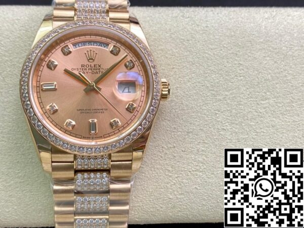 2 17 6f4710be 3919 4930 8997 e929231c82c9 Rolex Day Date M128345RBR-0020 1:1 Best Edition EW Factory Quadrante oro rosa