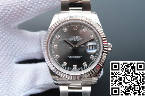 2 182 9145bd09 59ad 4a77 85c4 0ad344f5517f Rolex Datejust M126334-0005 1:1 Best Edition EW gyári gyémántokkal kirakott számlapja