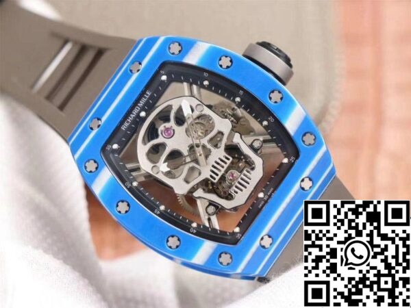 2 186 Richard Mille RM052-01 1:1 Best Edition JB Factory Blue Ceramic Schweizer Tourbillon