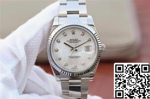 2 188 ea429545 f87a 43a7 92fd bd47b8b0321b Rolex Datejust M126334-0019 1:1 Best Edition EW Factory Valkoinen Mother-Of-Pearl Dial