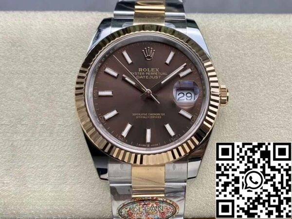 2 18 3af4298e 6827 489e aaa3 6ce8ae510adb Rolex Datejust 41MM M126331-0001 1:1 Best Edition Clean Factory csokoládé számlapja