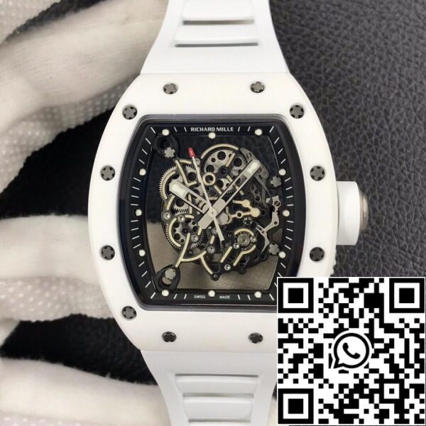 2 18 67fb13b8 3079 462a a7c2 effa701208db Richard Mille RM055 1:1 Meilleure édition ZF Factory Céramique blanche