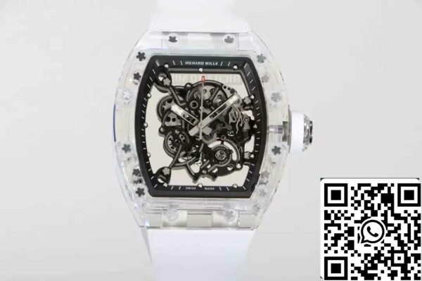 2 19 54b219ec d821 4801 ba97 436a04b7a2d7 Replika Richard Mille RM055 Best 1:1 Edition RM Factory White Strap