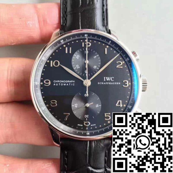 2 1 ac70ed9a ecf7 46eb a6c2 967f4a91b3e7 IWC Portugalin Chronograph IW371447 ZF Factory 1:1 Best Edition Sveitsin ETA79350 Musta Dial