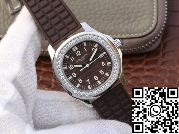 2 206 Patek Philippe Aquanaut 5067A-023 1:1 Best Edition PPF tehdas timantti ruskea kellotaulu